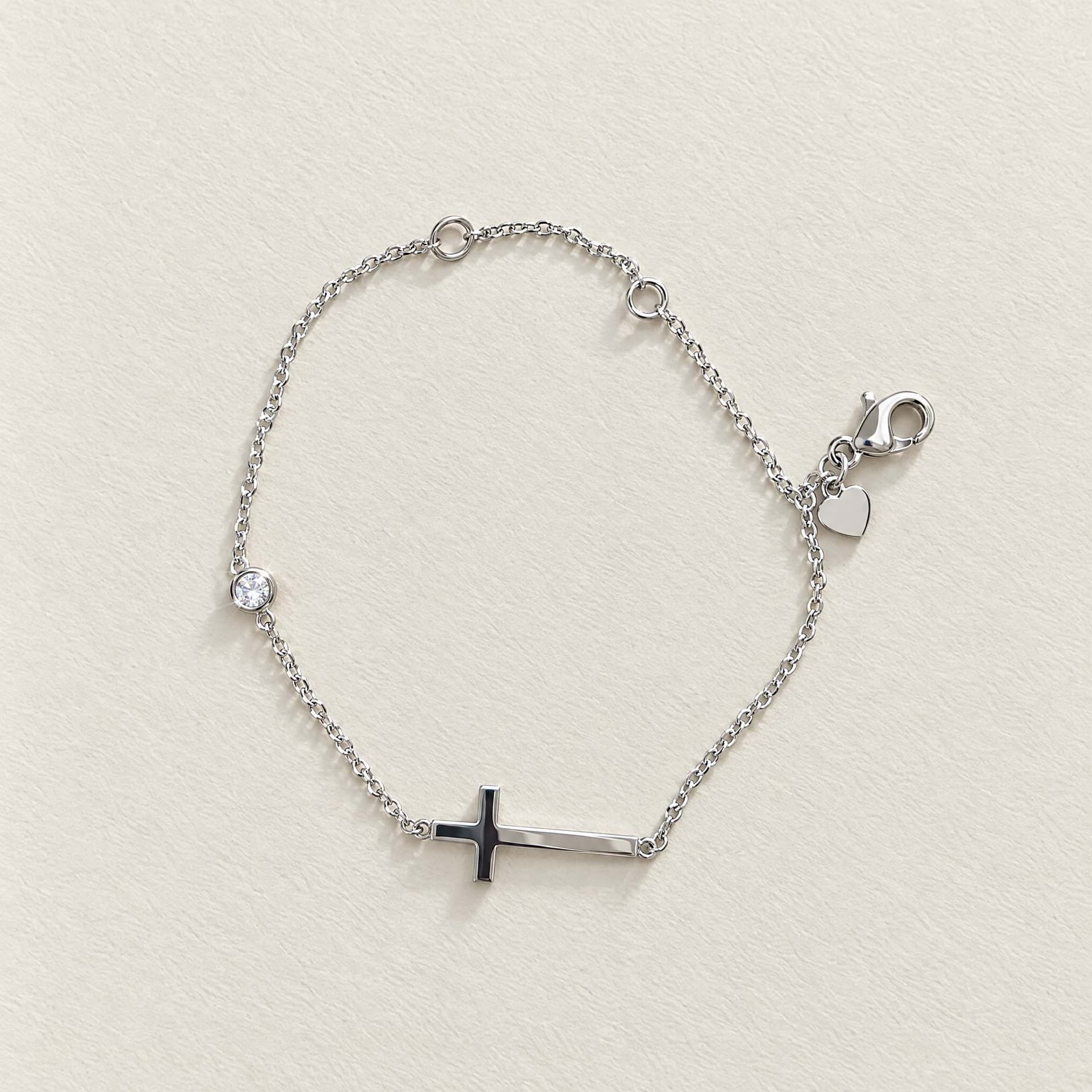 Fotografía de Pulsera Cruz Circonia Silver